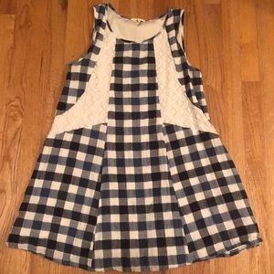 Plaid and lace dress size L